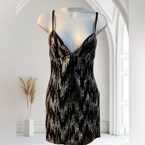 Love tease black sequin mini dress